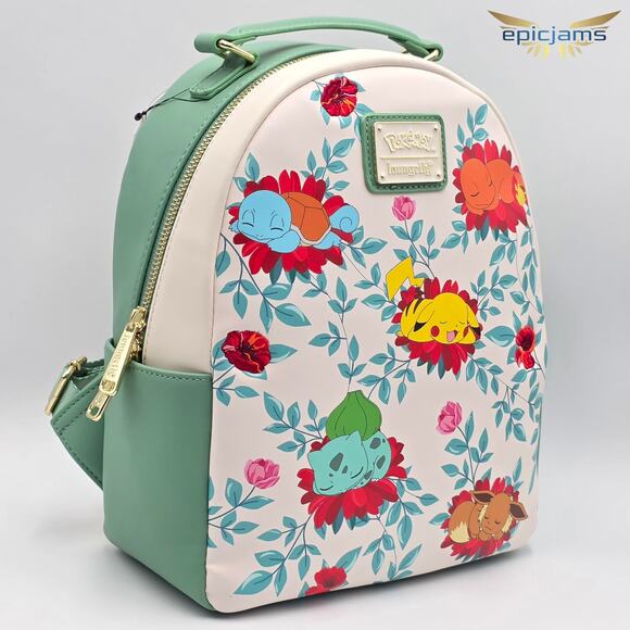Loungefly Pokemon Sleeping Floral Mini Backpack New - Picture 2 of 5